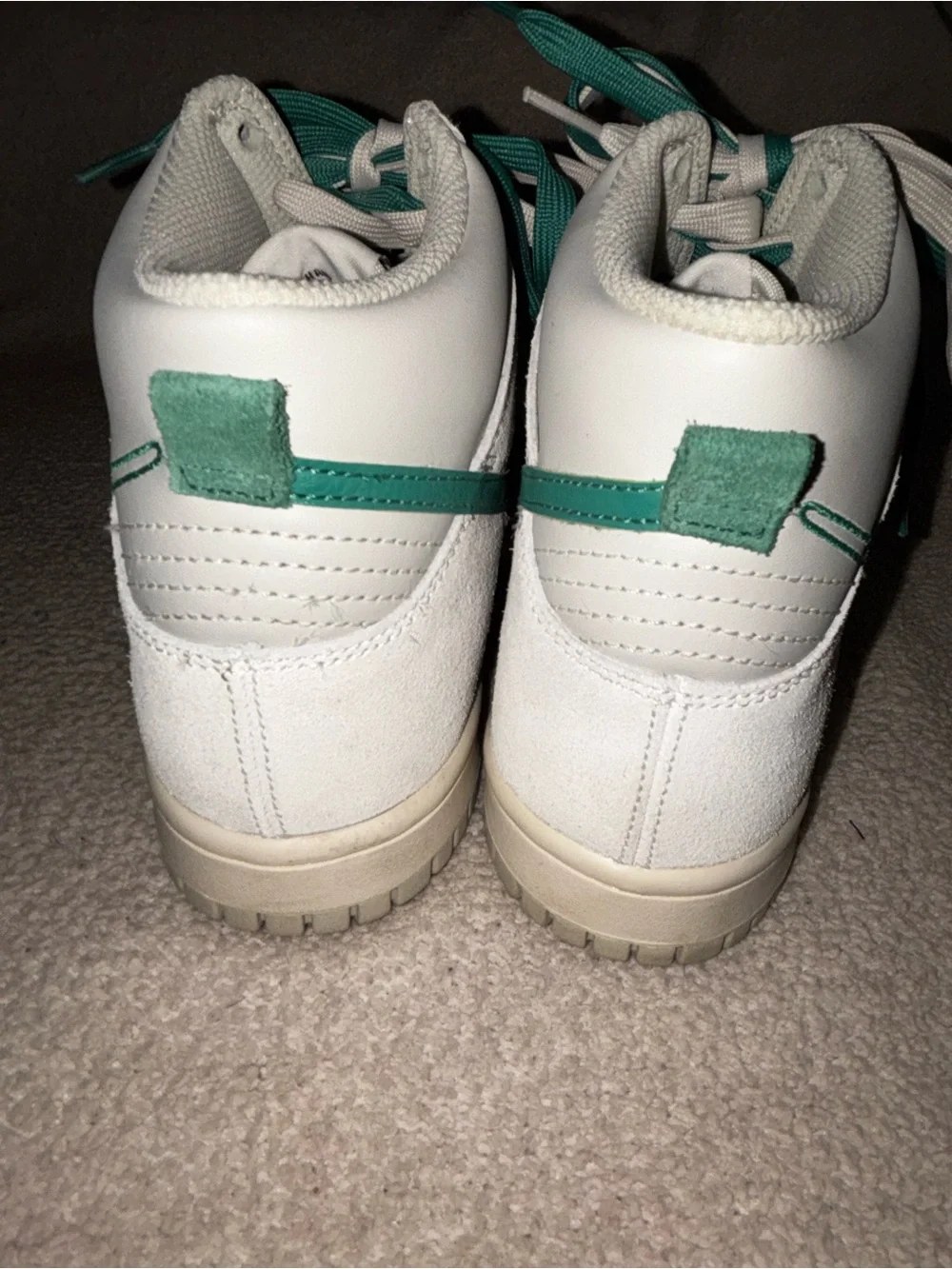 Nike Mid-Top Sneakers in Bone and Sail Green